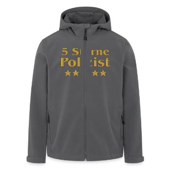 Goldene Serie - 5 Sterne Polizist - Recycelte Männer Softshell-Jacke von Stanley/Stella - Schwarz - Vorne - AI Model Male 185 light (185cm)