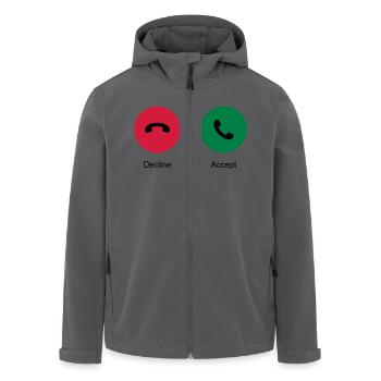Decline Accept (Phone Call) - Men’s Recycled Softshell Jacket by Stanley/Stella - black - Front - AI Model Male 185 light (185cm)