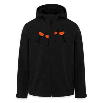 rotwein glaeser anstossen - Recycelte Männer Softshell-Jacke von Stanley/Stella - Schwarz - Vorne - AI Model Male 185 light (185cm)