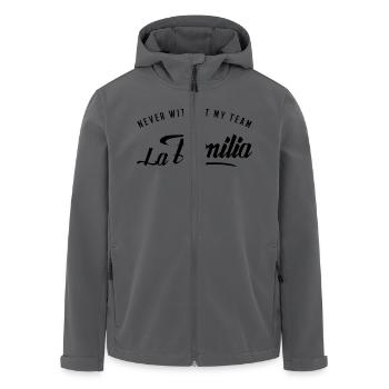never without my familia - Recycelte Männer Softshell-Jacke von Stanley/Stella - Schwarz - Vorne - AI Model Male 185 light (185cm)