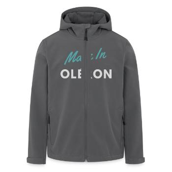 Made in Oléron - Men’s Recycled Softshell Jacket by Stanley/Stella - anthracite - Front - AI Model Male 185 light (185cm)