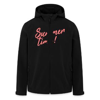summer time - Men’s Recycled Softshell Jacket by Stanley/Stella - black - Front - AI Model Male 185 light (185cm)