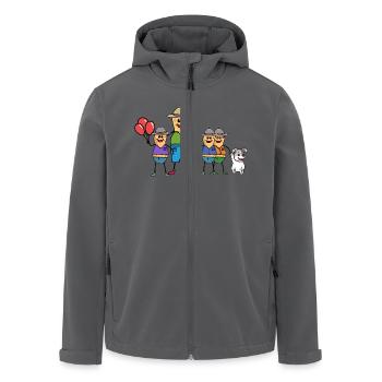 Vater Sohn Familie Kinder Erdnüsse Alleinerziehend - Recycelte Männer Softshell-Jacke von Stanley/Stella - Schwarz - Vorne - AI Model Male 185 light (185cm)
