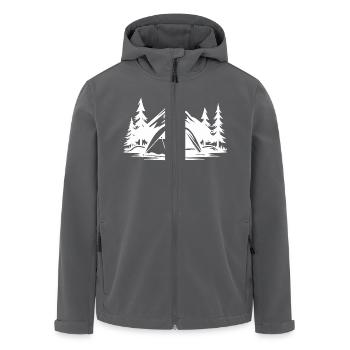 Tente de camping Nature - Veste softshell homme en polyester recyclé Stanley/Stella - noir - Devant - AI Model Male 185 light (185cm)
