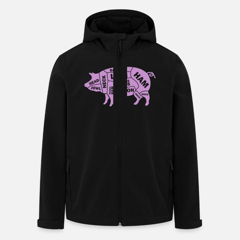 Cochon Schwein - Veste softshell homme en polyester recyclé Stanley/Stella - noir