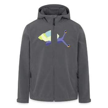 Snail violet - Men’s Recycled Softshell Jacket by Stanley/Stella - black - Front - AI Model Male 185 light (185cm)
