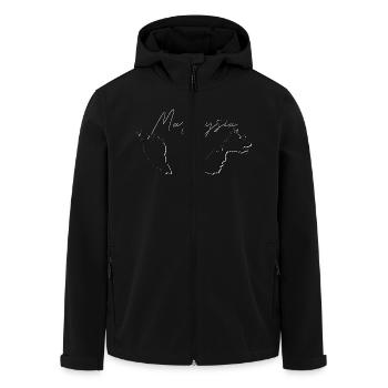 Malaysia map as outline EN - Men’s Recycled Softshell Jacket by Stanley/Stella - black - Front - AI Model Male 185 light (185cm)