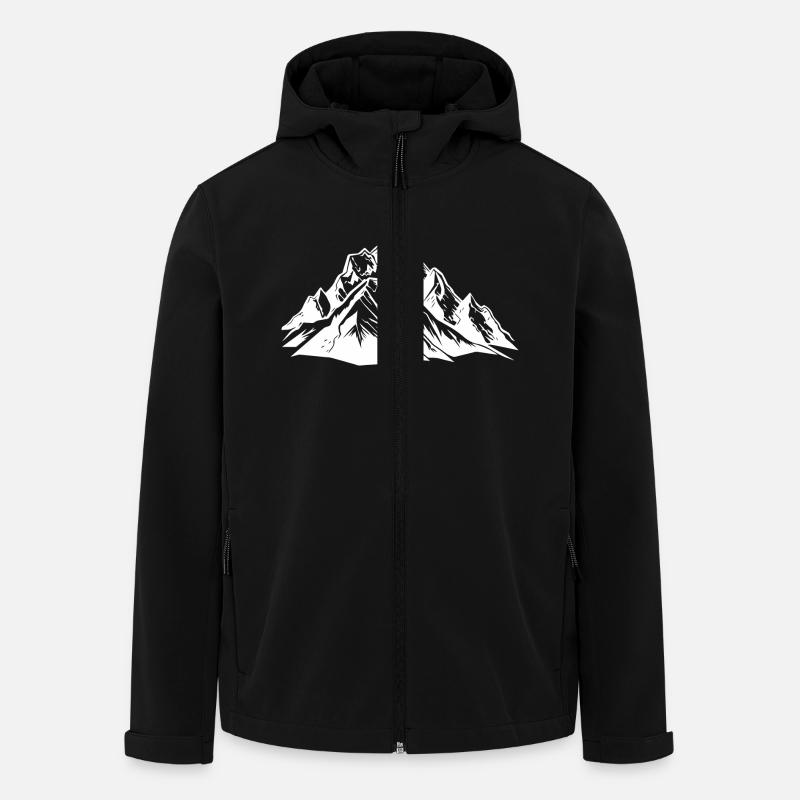 Mountains Design - Men’s Recycled Softshell Jacket by Stanley/Stella - black