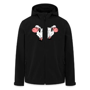 Two Sheep Friends Team Crew Cute Little Baby Dear - Men’s Recycled Softshell Jacket by Stanley/Stella - black - Front - AI Model Male 185 light (185cm)