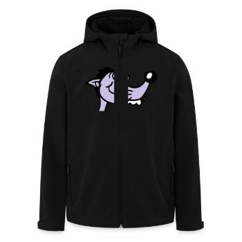 Hund Guckt Dumm Kerl Lustig Blöd Verrückt Komisch - Recycelte Männer Softshell-Jacke von Stanley/Stella - Schwarz - Vorne - AI Model Male 185 light (185cm)