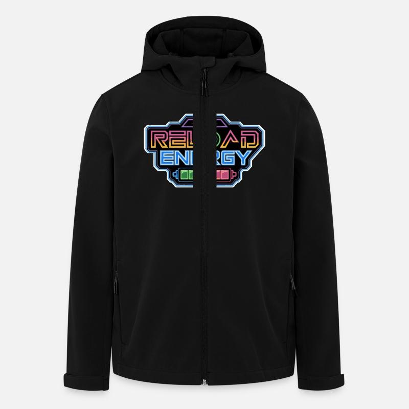 RECHARGER L’ÉNERGIE - Veste softshell homme en polyester recyclé Stanley/Stella - noir