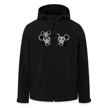 4 Mäuse Familie Zwei Kinder Mama Papa Eltern Süß - Recycelte Männer Softshell-Jacke von Stanley/Stella - Schwarz - Vorne - AI Model Male 185 light (185cm)