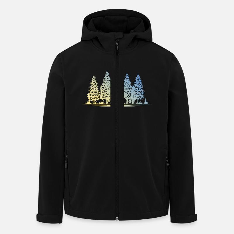 Forest Trees - Men’s Recycled Softshell Jacket by Stanley/Stella - black