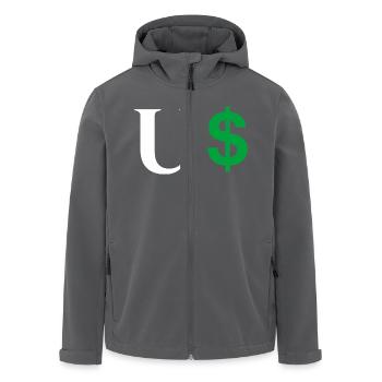 Letter u dollar - Men’s Recycled Softshell Jacket by Stanley/Stella - black - Front - AI Model Male 185 light (185cm)