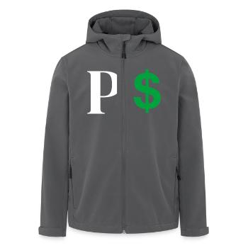 Buchstabe p Dollar - Recycelte Männer Softshell-Jacke von Stanley/Stella - Schwarz - Vorne - AI Model Male 185 light (185cm)