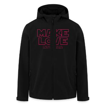 MAKE LOVE NOT WAR - Men’s Recycled Softshell Jacket by Stanley/Stella - black - Front - AI Model Male 185 light (185cm)
