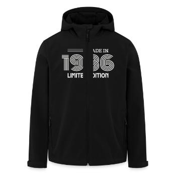 1986 Birthday Gift 1986 Gift Idea - Men’s Recycled Softshell Jacket by Stanley/Stella - black - Front - AI Model Male 185 light (185cm)