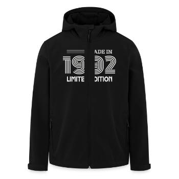 1992 Birthday Gift 1992 Gift Idea - Men’s Recycled Softshell Jacket by Stanley/Stella - black - Front - AI Model Male 185 light (185cm)