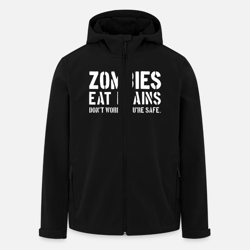 Zombies eat brains. Don´t worry, you are safe. - Recycelte Männer Softshell-Jacke von Stanley/Stella - Schwarz