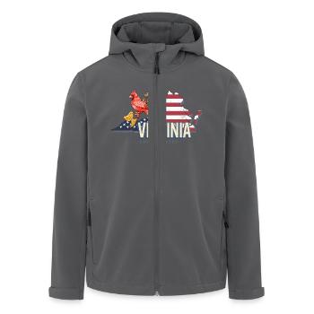 Virginia United States Retro Vintage Souvenir - Men’s Recycled Softshell Jacket by Stanley/Stella - black - Front - AI Model Male 185 light (185cm)