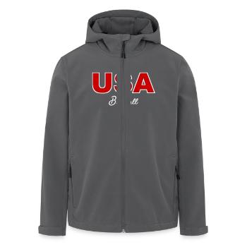 USA Baseball - United States of America - Amerika - Men’s Recycled Softshell Jacket by Stanley/Stella - black - Front - AI Model Male 185 light (185cm)