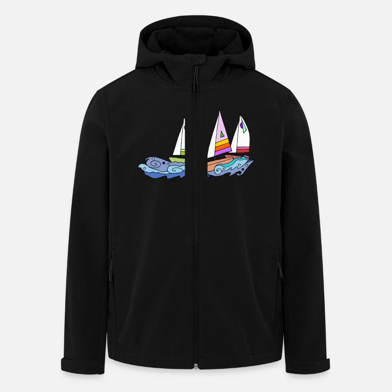 Segelboot - Recycelte Männer Softshell-Jacke von Stanley/Stella - Schwarz