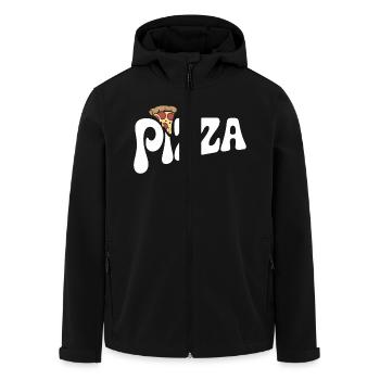 Pizza - Fast Food Lover Design - Men’s Recycled Softshell Jacket by Stanley/Stella - black - Front - AI Model Male 185 light (185cm)