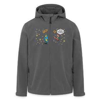 Funny Geography The whole world on your shoulders - Men’s Recycled Softshell Jacket by Stanley/Stella - black - Front - AI Model Male 185 light (185cm)