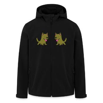 Dog Comic Love - Men’s Recycled Softshell Jacket by Stanley/Stella - black - Front - AI Model Male 185 light (185cm)