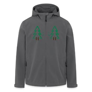 trees Christmas - Men’s Recycled Softshell Jacket by Stanley/Stella - black - Front - AI Model Male 185 light (185cm)