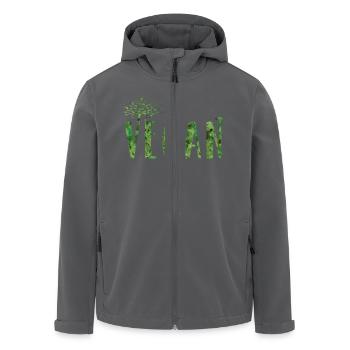Vegan Veganer - Recycelte Männer Softshell-Jacke von Stanley/Stella - Schwarz - Vorne - AI Model Male 185 light (185cm)