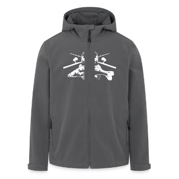 JSA Fishing Skull (L) white in high quality! - Recycelte Männer Softshell-Jacke von Stanley/Stella - Schwarz - Vorne - AI Model Male 185 light (185cm)