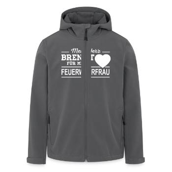 Feuerwehrfrau Herz - Recycelte Männer Softshell-Jacke von Stanley/Stella - Schwarz - Vorne - AI Model Male 185 light (185cm)