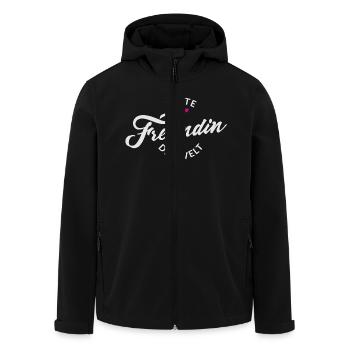 BESTE FREUNDIN DER WELT - Recycelte Männer Softshell-Jacke von Stanley/Stella - Schwarz - Vorne - AI Model Male 185 light (185cm)