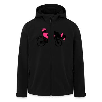 Liegerad Fahrer A 2c - Recycelte Männer Softshell-Jacke von Stanley/Stella - Schwarz - Vorne - AI Model Male 185 light (185cm)
