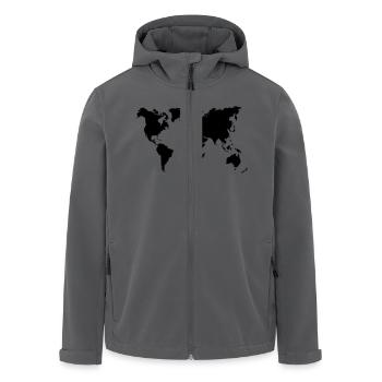 Carte du monde - Veste softshell homme en polyester recyclé Stanley/Stella - noir - Devant - AI Model Male 185 light (185cm)