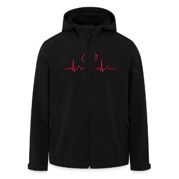 Lignes de coeur électrocardiogramme Fist pouls - Veste softshell homme en polyester recyclé Stanley/Stella - noir - Devant - AI Model Male 185 light (185cm)
