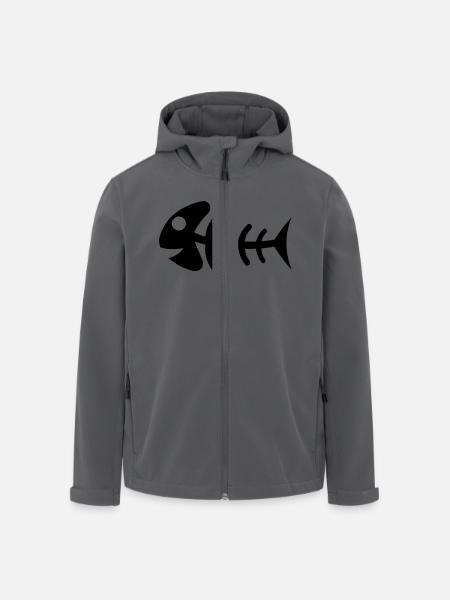 fish_bones_f1 - Recycelte Männer Softshell-Jacke von Stanley/Stella - Schwarz
