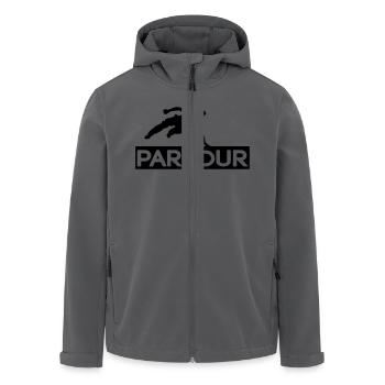 Parkour - Men’s Recycled Softshell Jacket by Stanley/Stella - black - Front - AI Model Male 185 light (185cm)