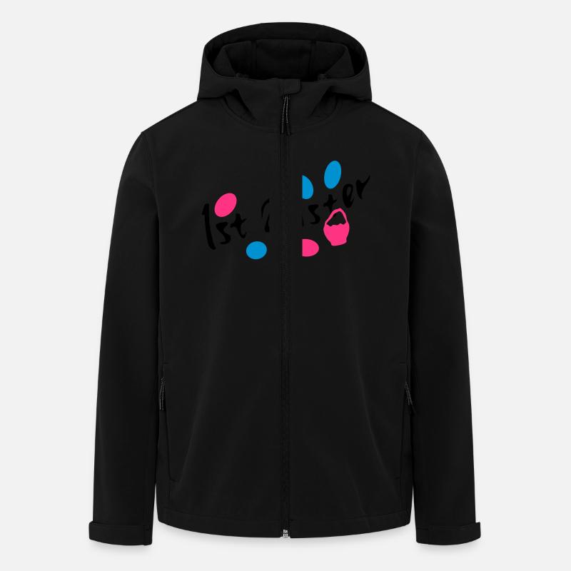 1er Pâques txt easter eggs - Veste softshell homme en polyester recyclé Stanley/Stella - noir