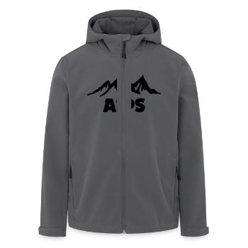 alps - Men’s Recycled Softshell Jacket by Stanley/Stella - black - Front - AI Model Male 185 light (185cm)
