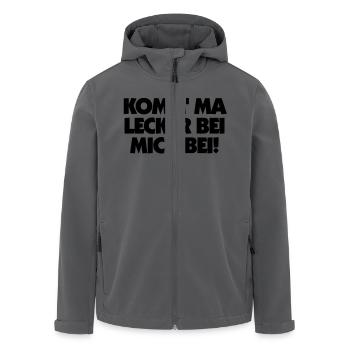 KOMM' MA LECKER BEI MICH BEI! - Recycelte Männer Softshell-Jacke von Stanley/Stella - Schwarz - Vorne - AI Model Male 185 light (185cm)