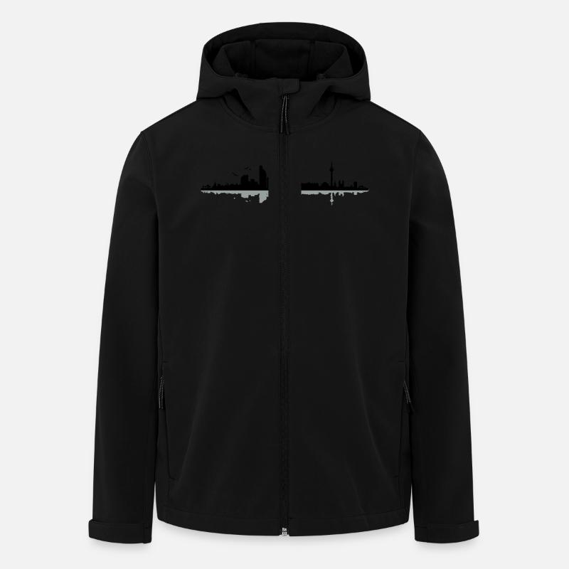 Düsseldorf Skyline - Recycelte Männer Softshell-Jacke von Stanley/Stella - Schwarz