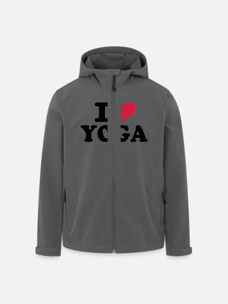 I love Yoga - Recycelte Männer Softshell-Jacke von Stanley/Stella - Schwarz