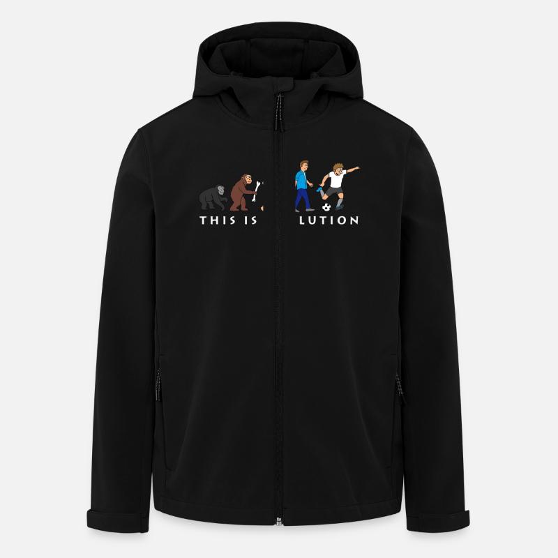 evolution_fussball_comic_a - Veste softshell homme en polyester recyclé Stanley/Stella - noir