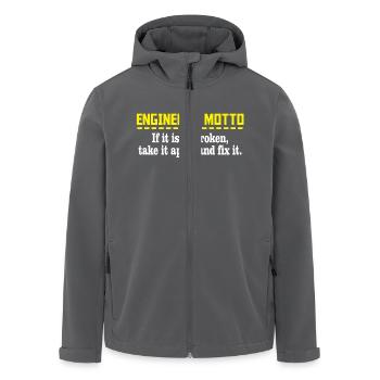 chemise drôle d'ingénieur - Veste softshell homme en polyester recyclé Stanley/Stella - noir - Devant - AI Model Male 185 light (185cm)
