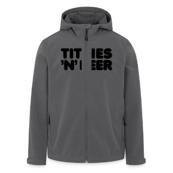 titties and beer - Veste softshell homme en polyester recyclé Stanley/Stella - noir - Devant - AI Model Male 185 light (185cm)