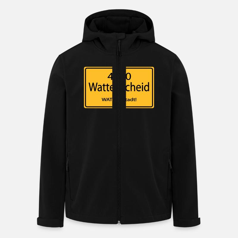 Ortsschild 4640 Wattenscheid - WAT ne Stadt - Recycelte Männer Softshell-Jacke von Stanley/Stella - Schwarz