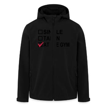 Single, Taken, At The Gym! - Veste softshell homme en polyester recyclé Stanley/Stella - noir - Devant - AI Model Male 185 light (185cm)