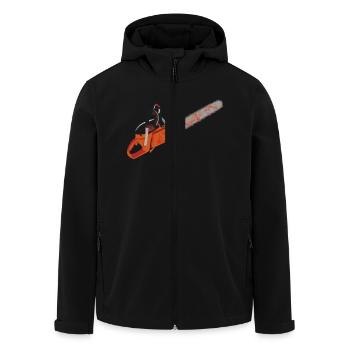 chainsaw - Men’s Recycled Softshell Jacket by Stanley/Stella - black - Front - AI Model Male 185 light (185cm)